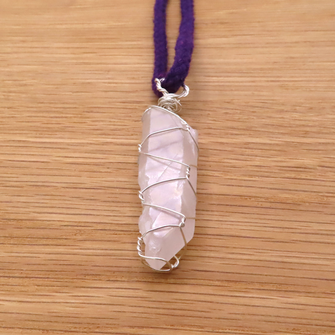 Wrapped Angel Aura Quartz Necklace