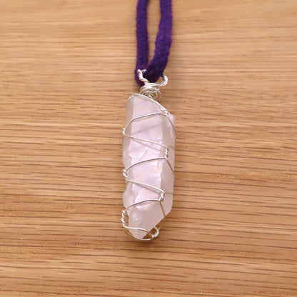 Wrapped Angel Aura Quartz Necklace