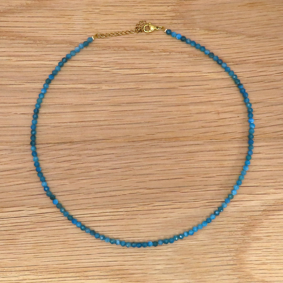 3mm Faceted Apatite Crystal Necklace