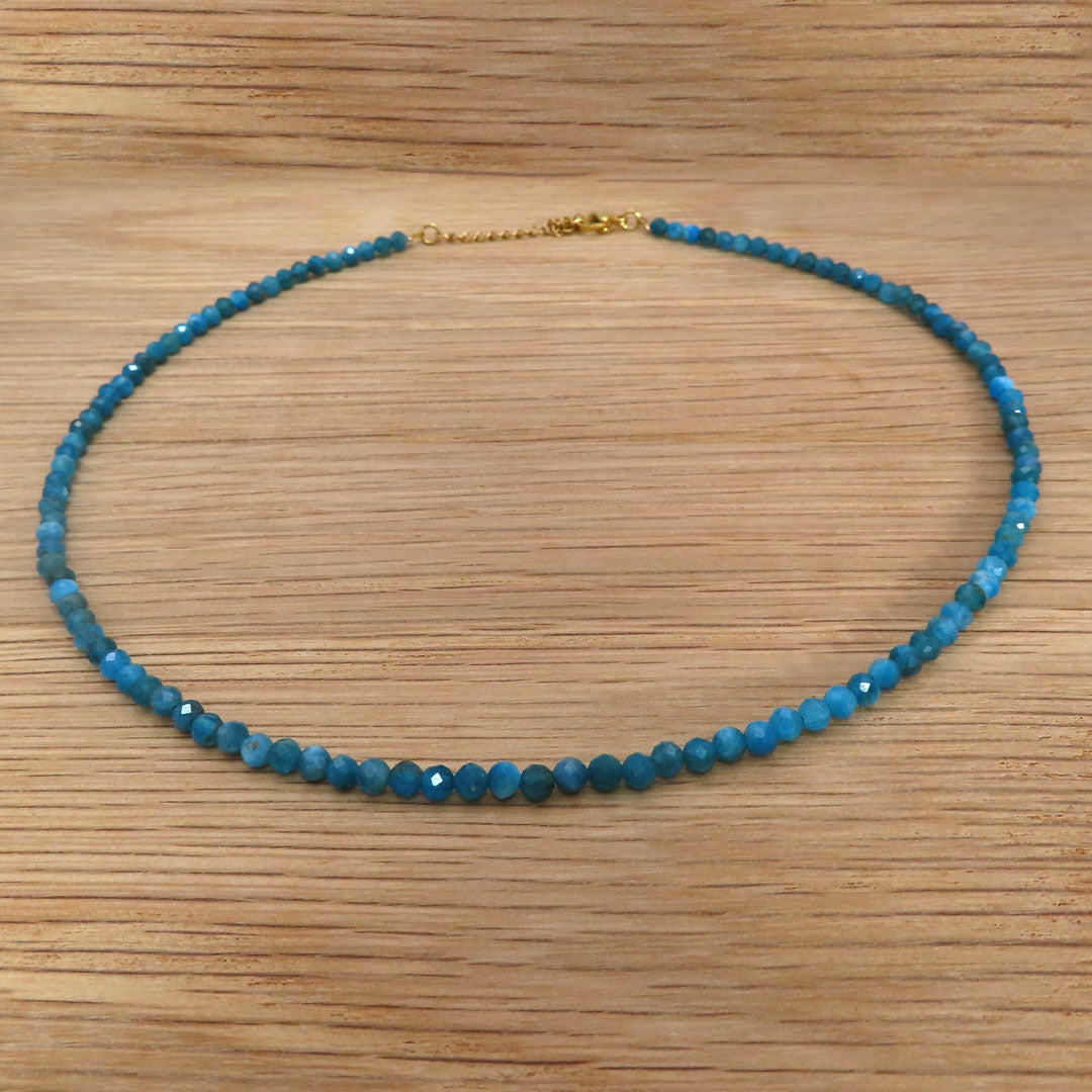 3mm Faceted Apatite Crystal Necklace