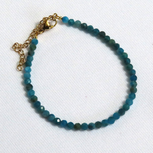 3mm Faceted Apatite Crystal Bracelet