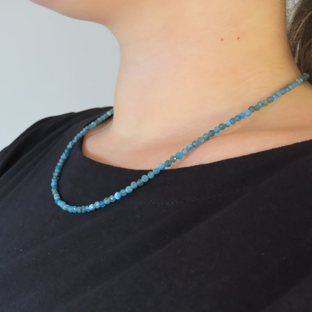 Apatite 3mm Necklace and Bracelet Set