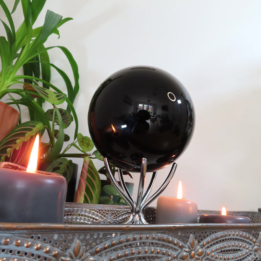 Black Obsidian Sphere - large