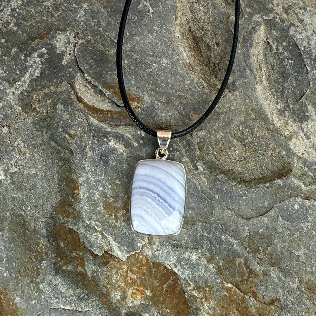 Blue Lace Agate set in Sterling Silver