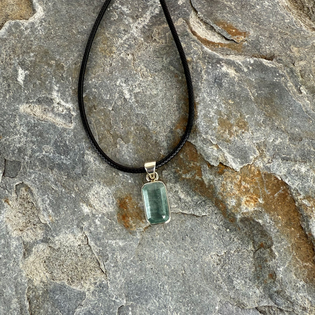 Kyanite Crystal Pendant set in Sterling Silver