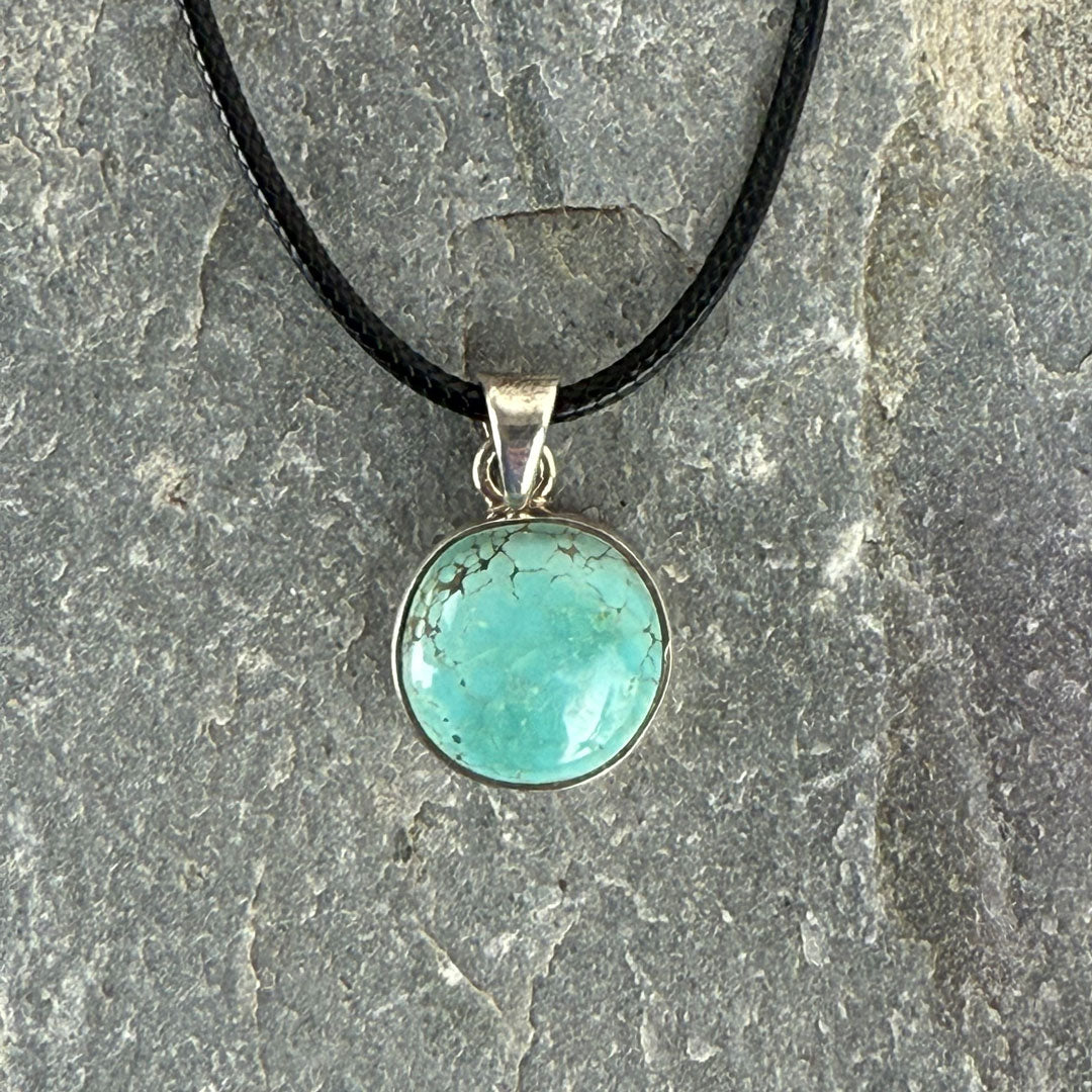 Tibetan Turquoise Pendant set in Sterling Silver