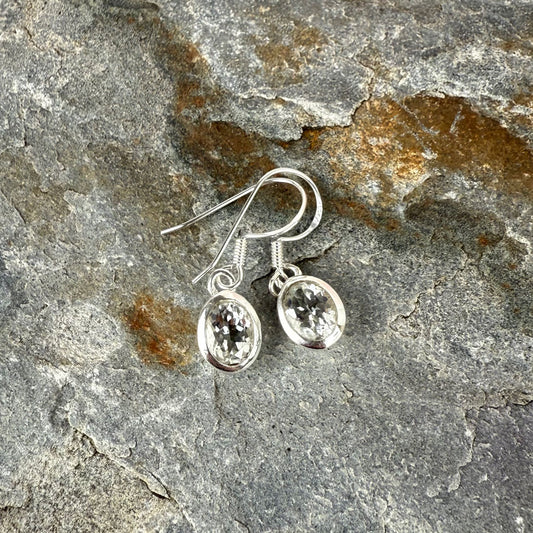 Aquamarine Earrings Set In Sterling Silver