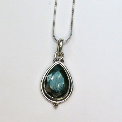 Silver Emerald Drop Necklace