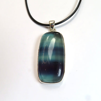 Handcrafted Rainbow Fluorite Sterling Silver Pendant