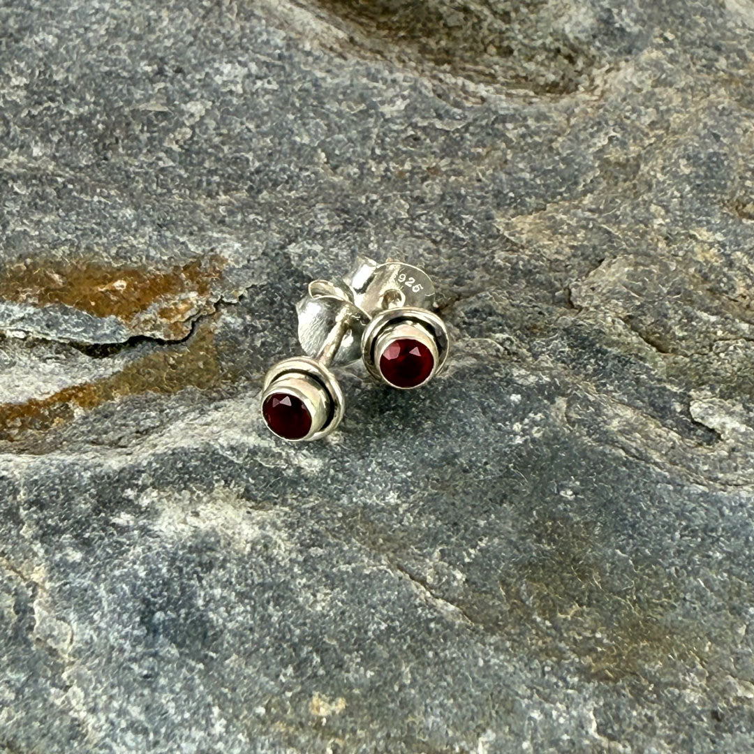 Mini Sterling Silver & Crystal Stud Earrings
