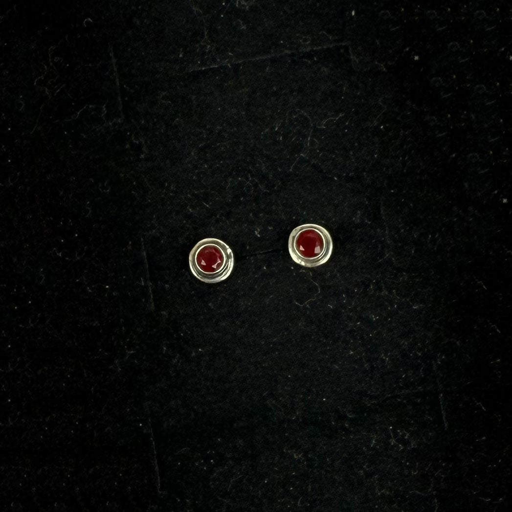 Mini Sterling Silver & Crystal Stud Earrings
