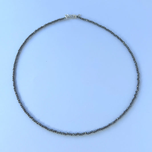 2mm Faceted Hematite Crystal Necklace