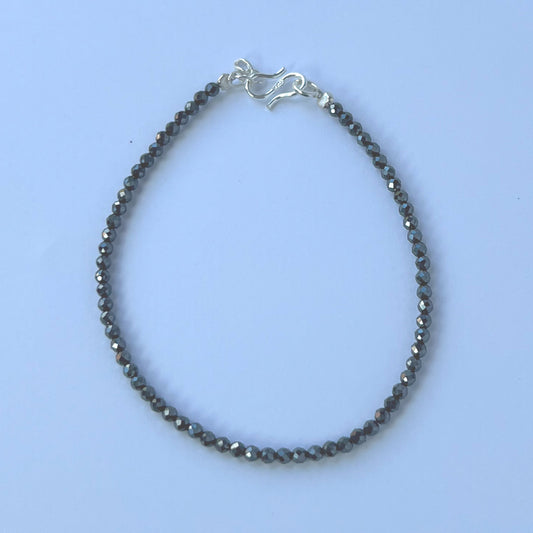 2mm Faceted Hematite Crystal Bracelet