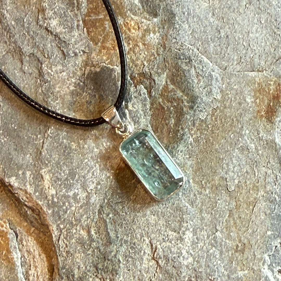 Kyanite Crystal Pendant set in Sterling Silver