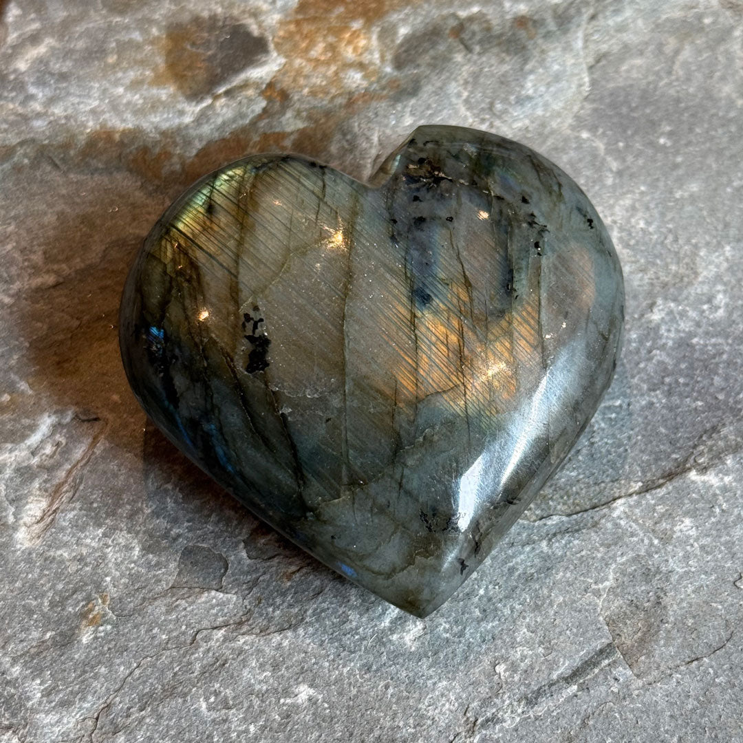 Labradorite Heart