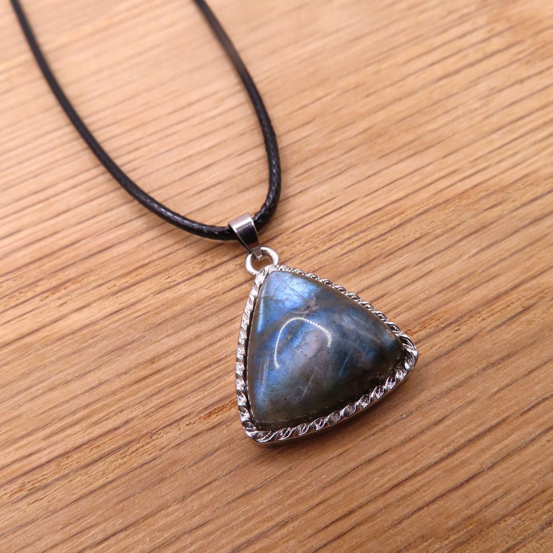 Labradorite triangle necklace