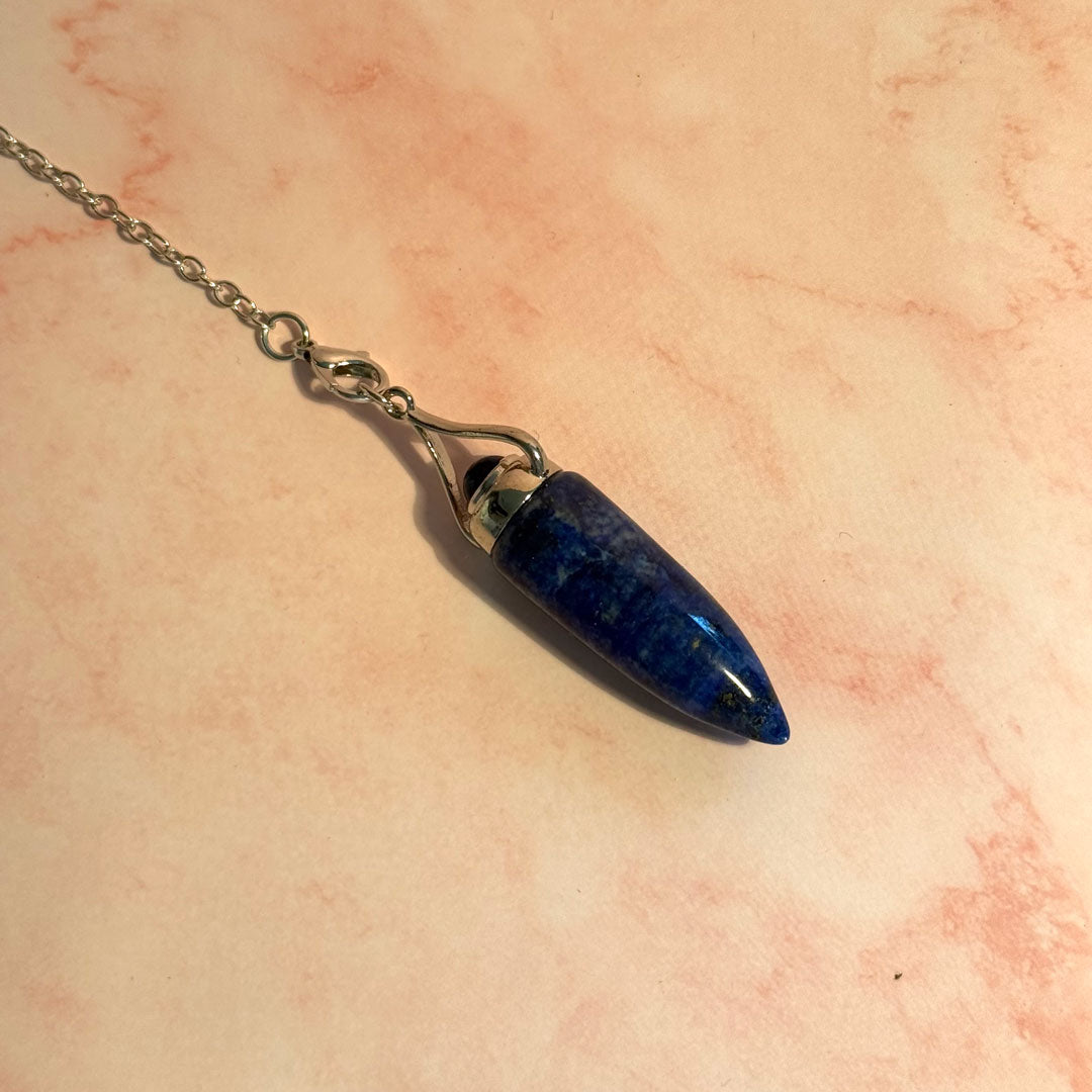 Crystal Bullet Pendulums - Howlite, Opalite, Amethyst, Lapis Lazuli and Tiger’s Eye