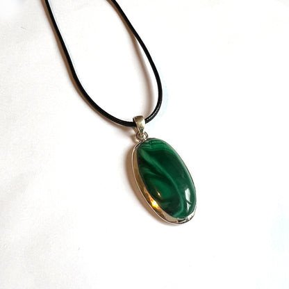 Handcrafted Sterling Silver Malachite Pendant