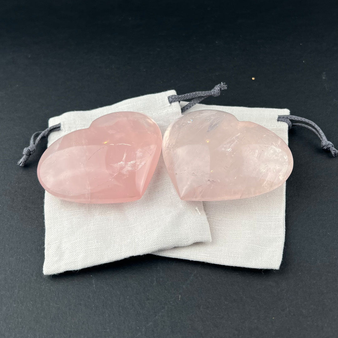 Rose Quartz Hearts - Large