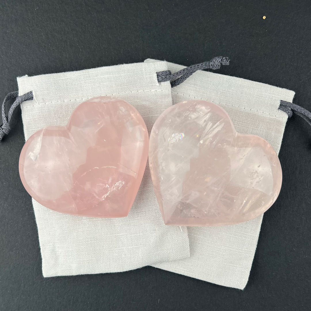 Rose Quartz Hearts - Large