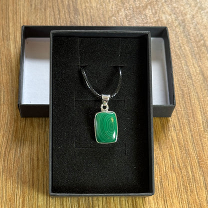 Handcrafted Malachite Pendants in Sterling Silver