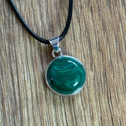 Handcrafted Malachite Pendants in Sterling Silver
