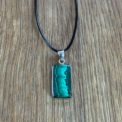 Handcrafted Malachite Pendants in Sterling Silver