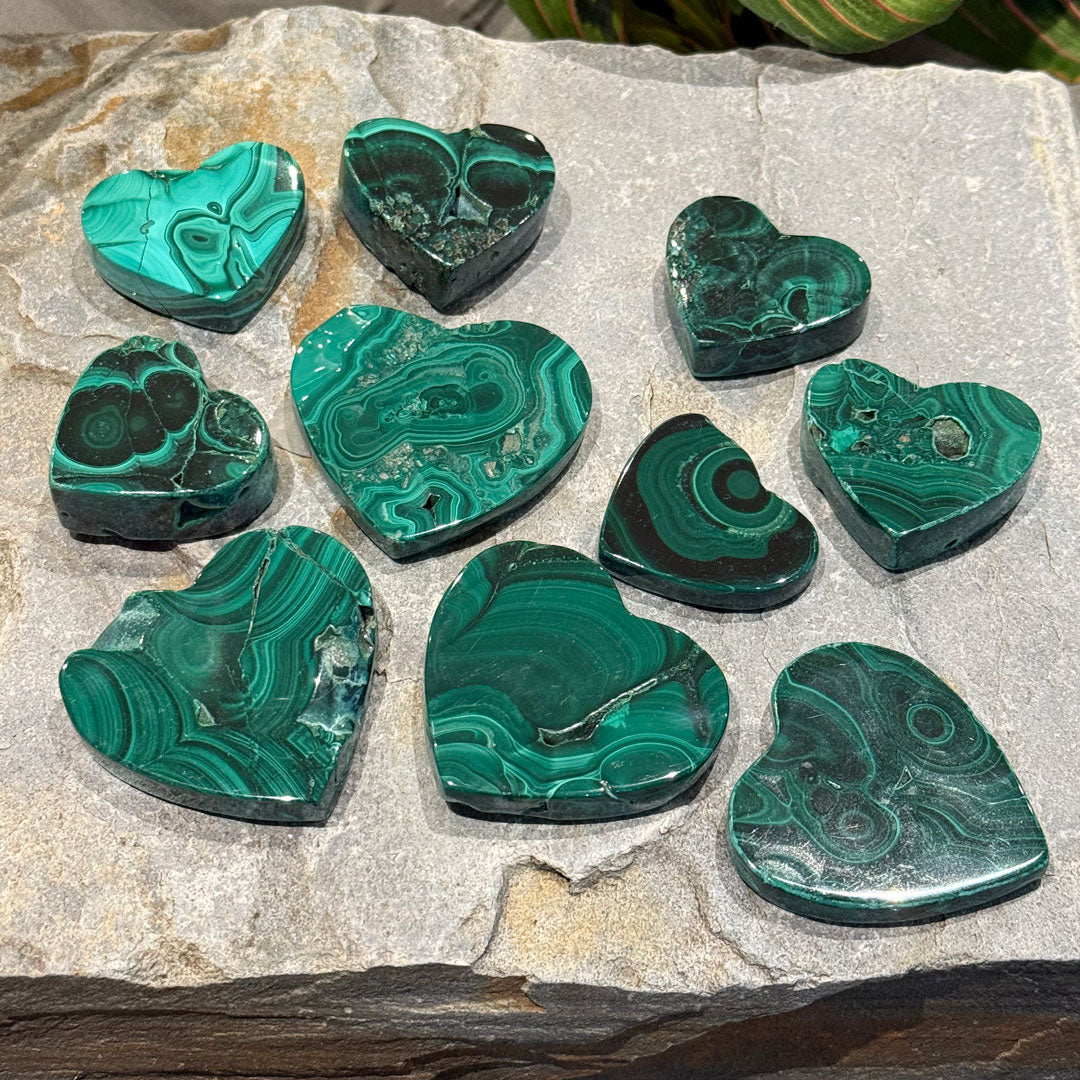 Malachite hearts