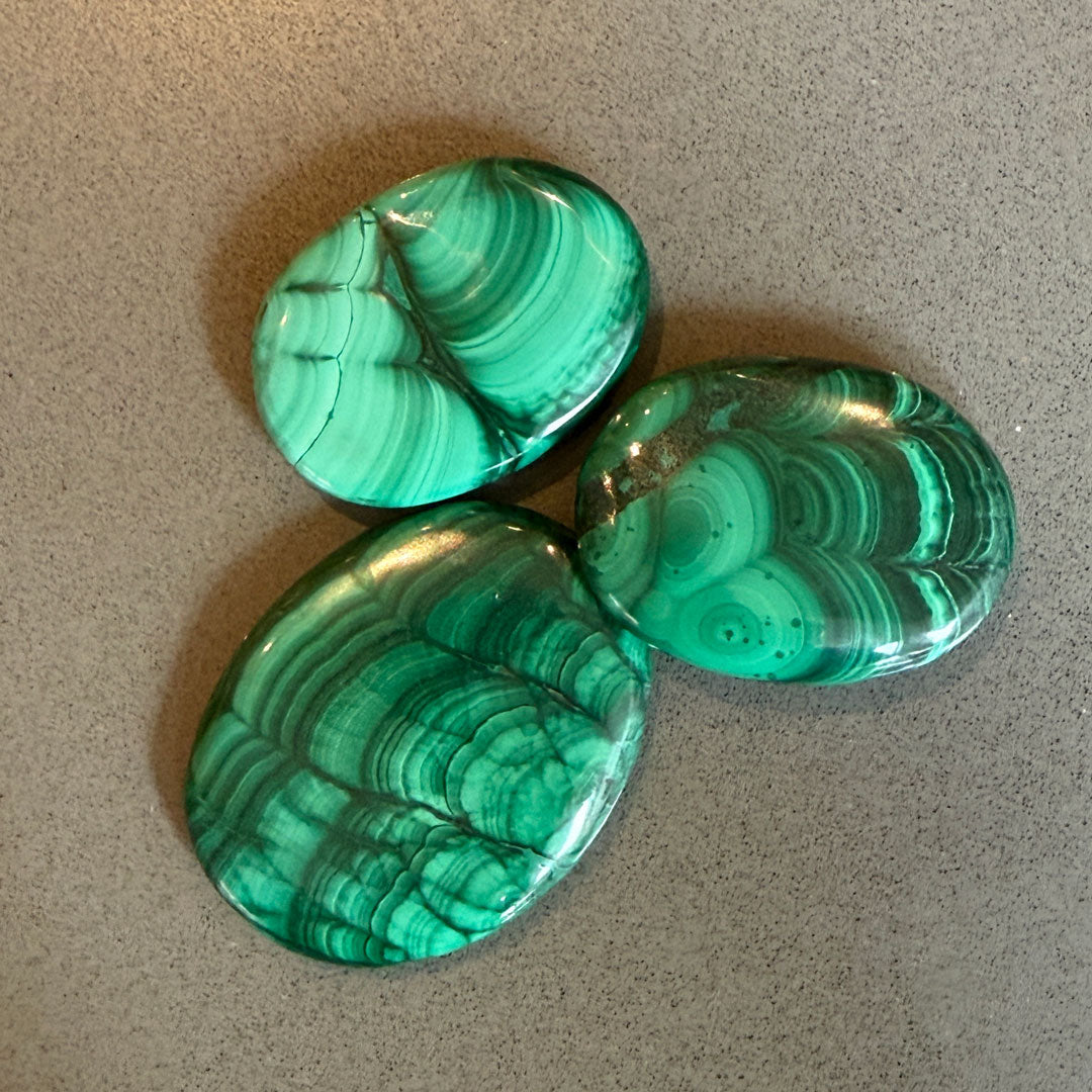 Malachite Palm Stones