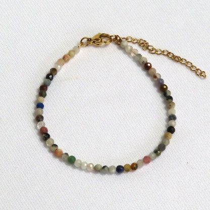 3mm Faceted Mixed Stone Crystal Bracelet