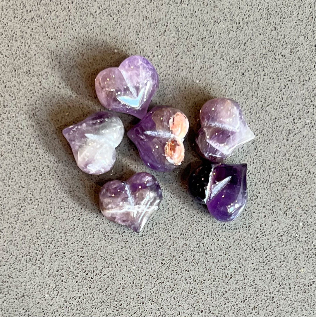 Mini Amethyst Crystal Hearts - Tiny Treasures