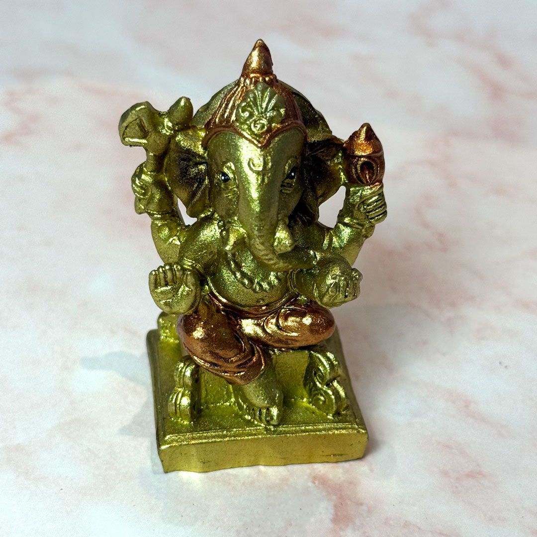 Set of 4 Mini Lord Ganesh Statues - Ideal for Your Altar