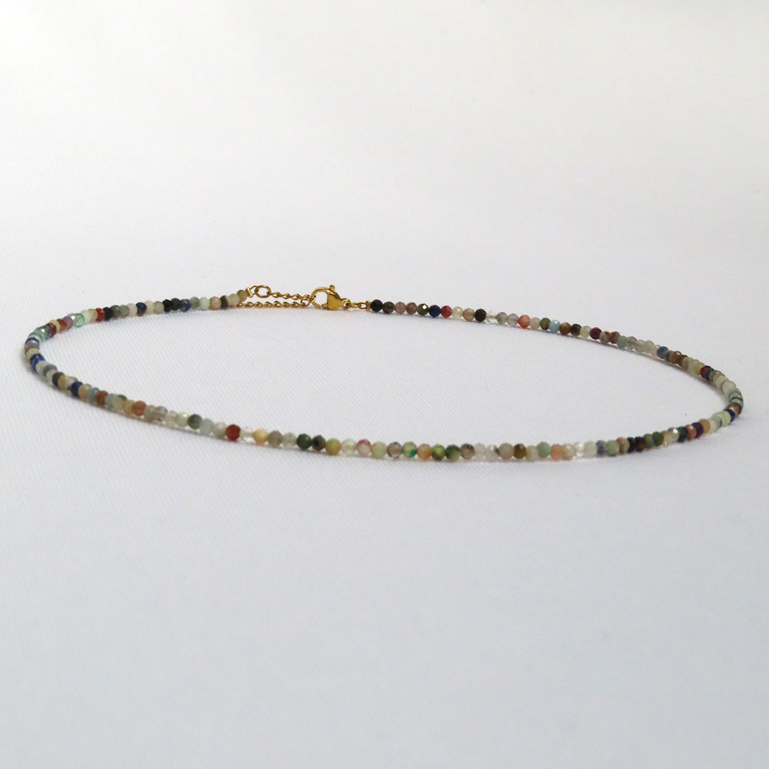 3mm Faceted Mixed Stone Crystal Necklace