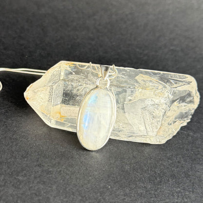 Handcrafted Moonstone and Silver Necklace Pendant