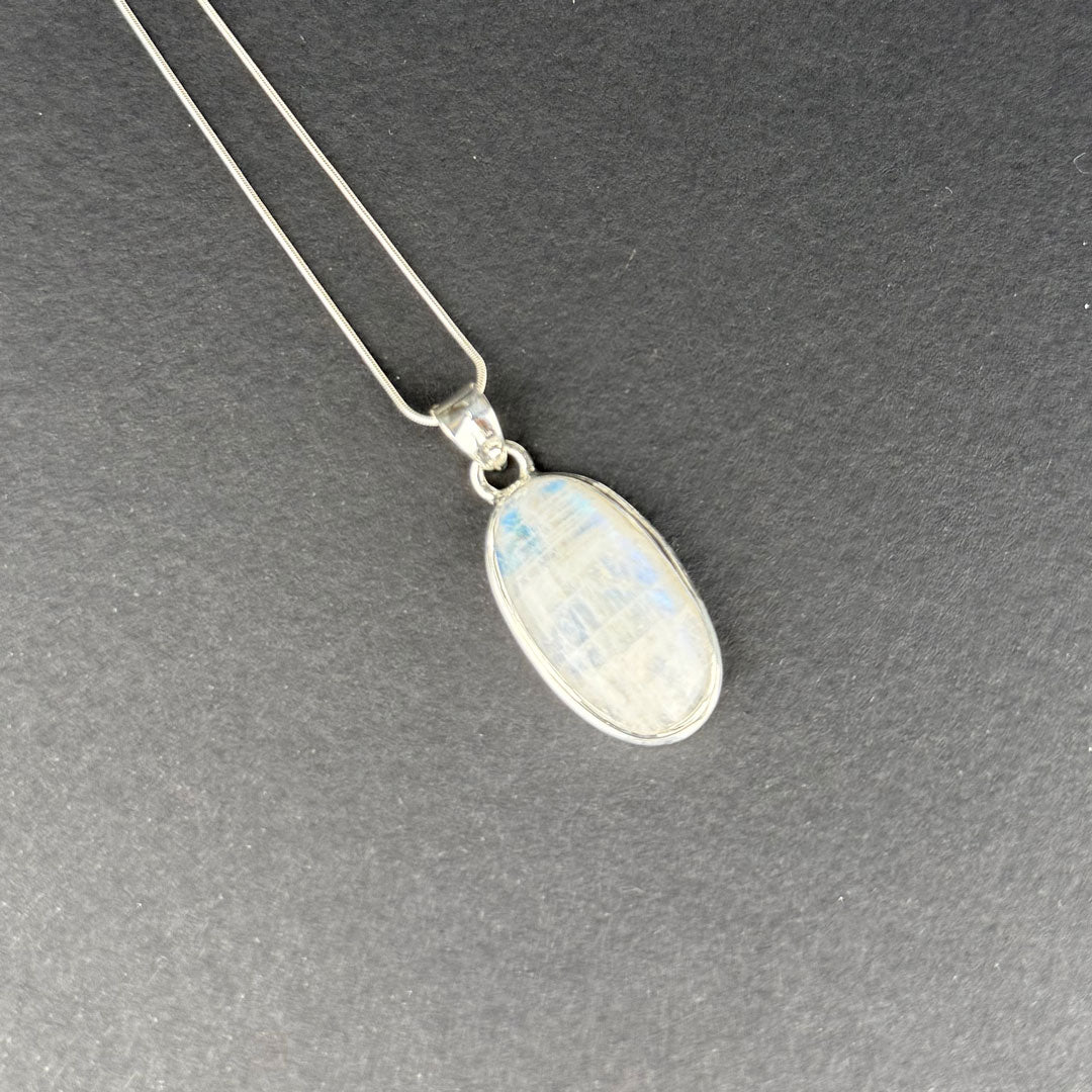 Handcrafted Moonstone and Silver Necklace Pendant