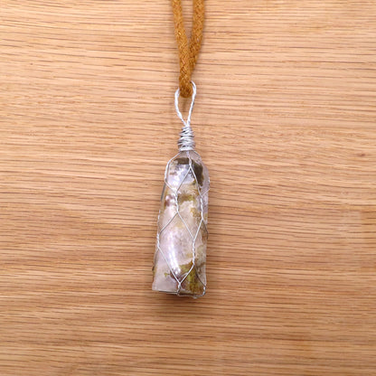 Wrapped Moss Agate Necklace