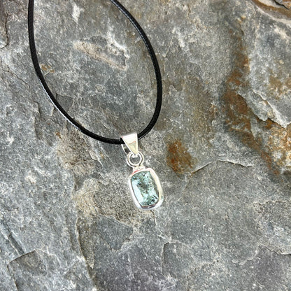 Aquamarine set in Sterling Silver: Stone of courage and calm