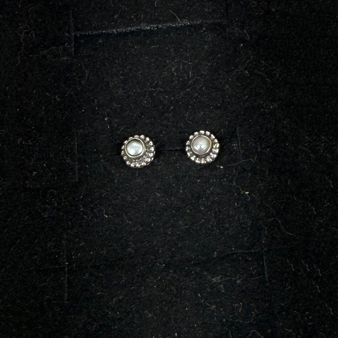 Mini Sterling Silver & Crystal Stud Earrings