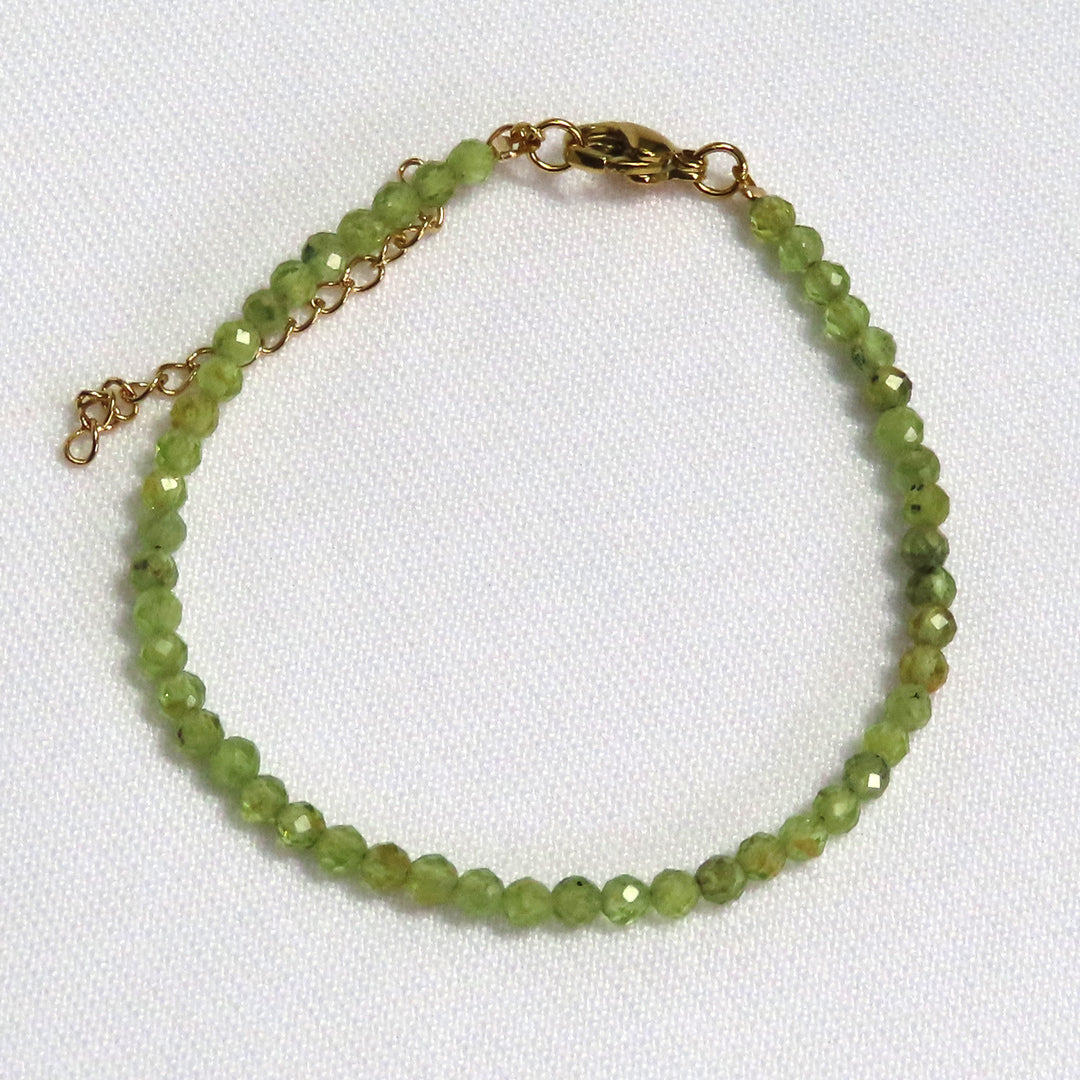 2mm Faceted Peridot Crystal Bracelet