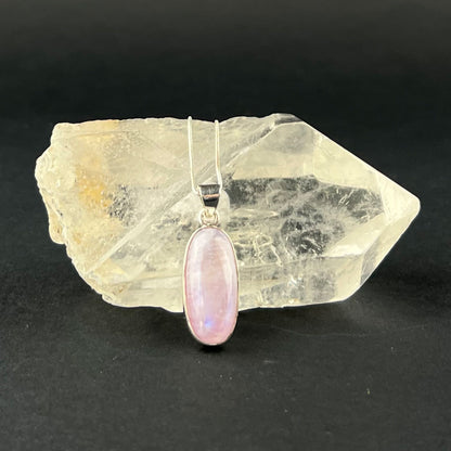 Handcrafted PInk Moonstone and Silver Necklace Pendant