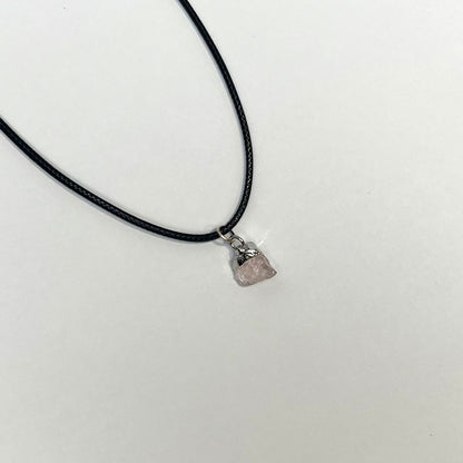 Raw Rose Quartz Necklace