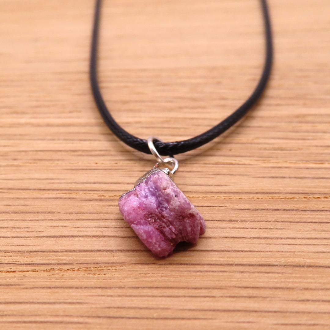 Raw Ruby Necklace