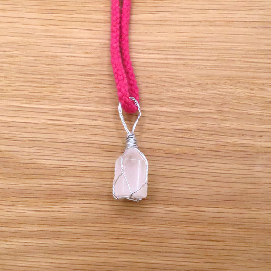 Rock Crystal / Clear Quartz Wrapped Mini Point Necklace