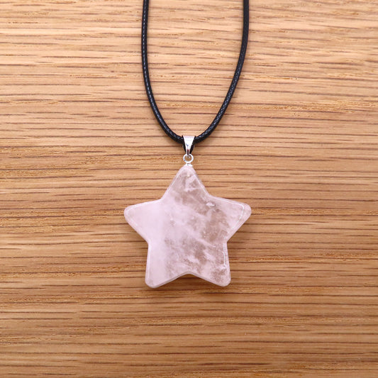 Rock Crystal / Clear Quartz Star Necklace