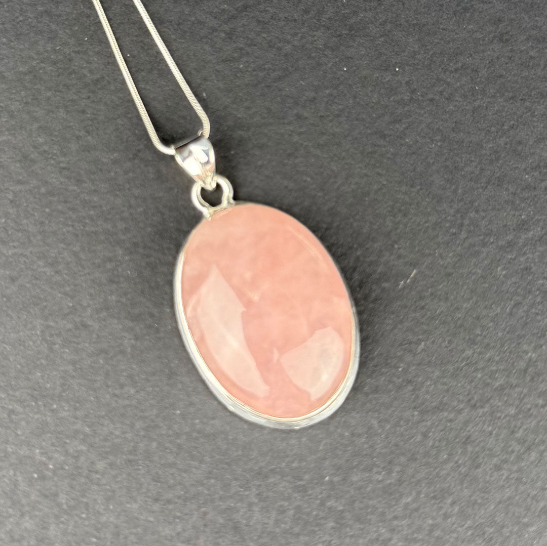 Handcrafted Rose Quartz Silver Pendants