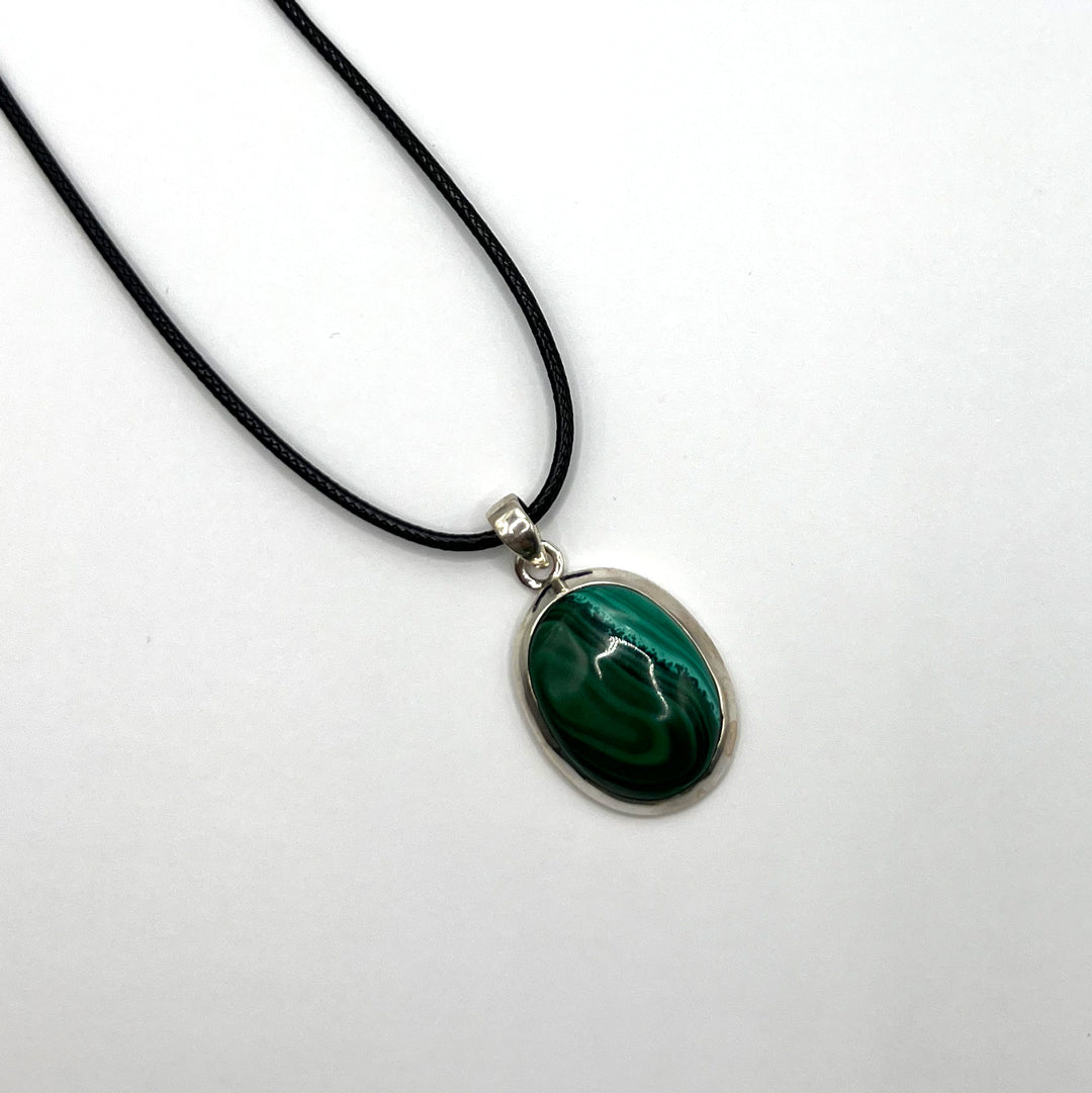 Handcrafted Sterling Silver Malachite Pendant