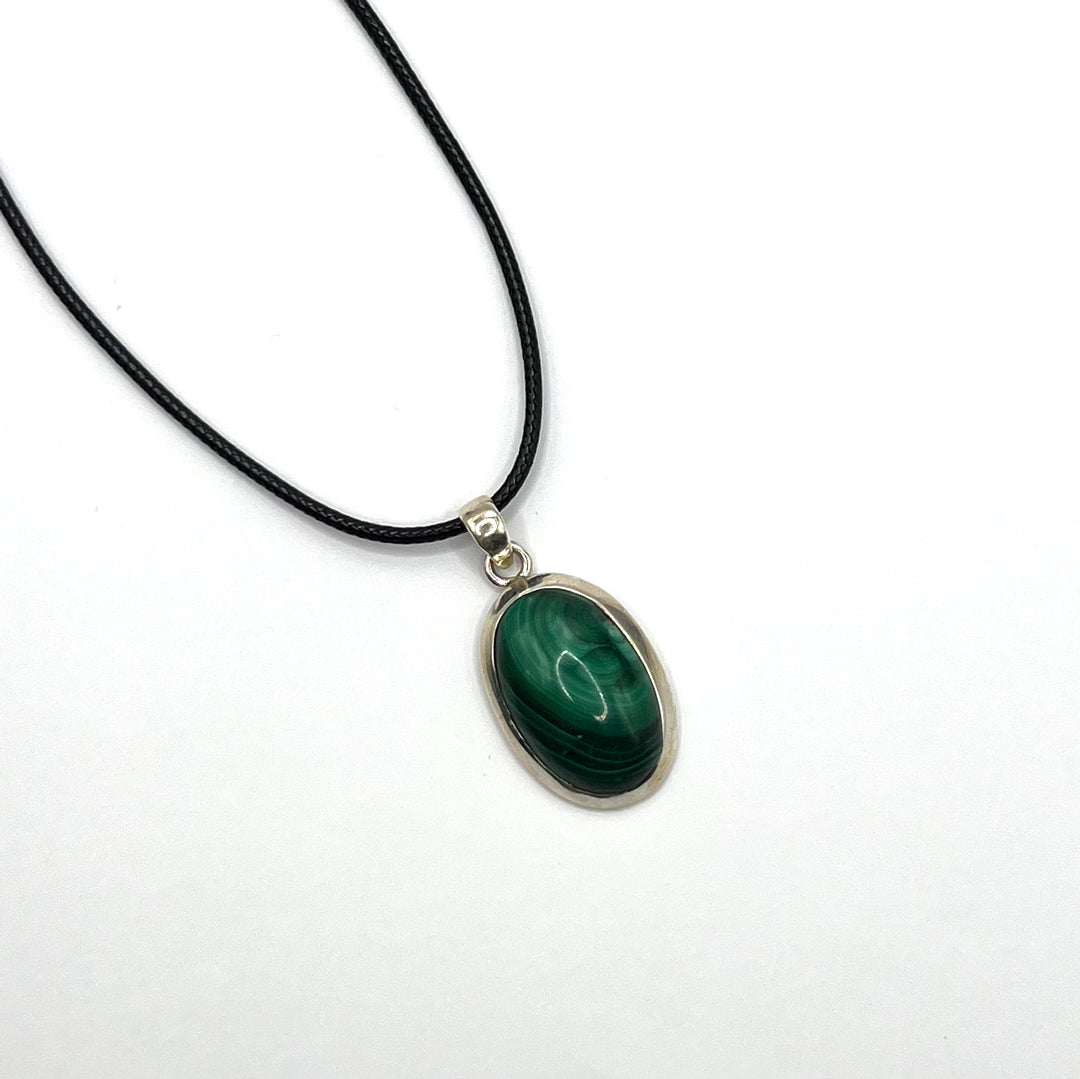 Handcrafted Sterling Silver Malachite Pendant