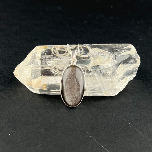 Silver Sheen Obsidian Pendant