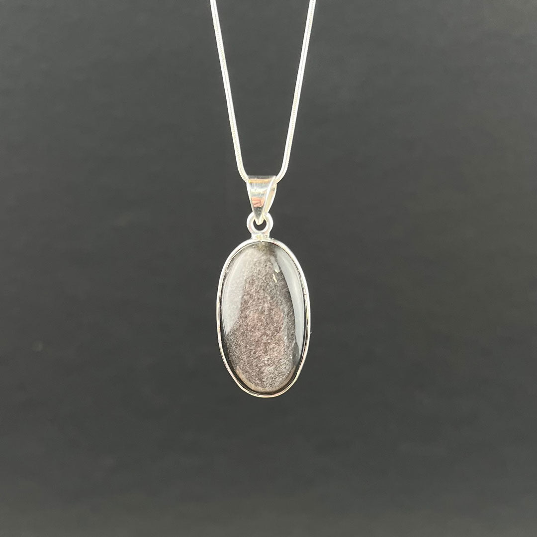 Silver Sheen Obsidian Pendant