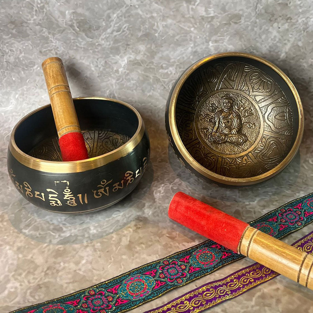 Buddha Singing Bowl  With Mallet - 13.5cm